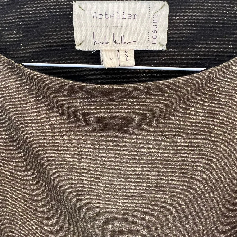 Nicole Miller Metallic Gold Blouse - Picture 5 of 7